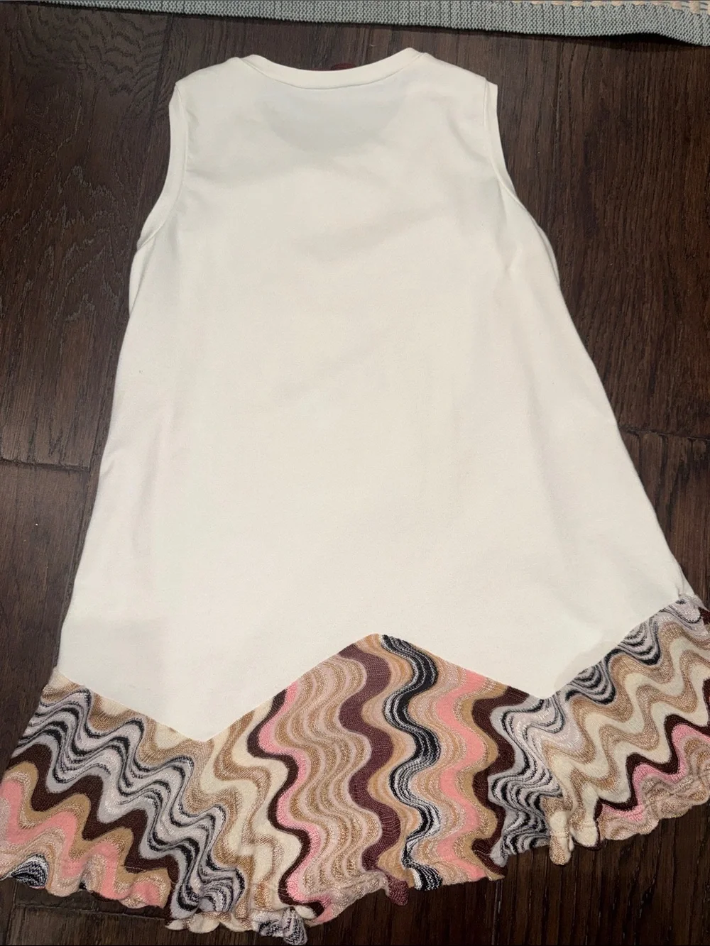 Missoni Girls Wave-Pattern Knit Dress in Pink, Brown, Cream